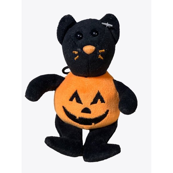 Ty Halloween Beanie Baby - CATKIN the Pumpkin Cat  5 Inch - Picture 1 of 7